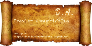 Drexler Annunciáta névjegykártya